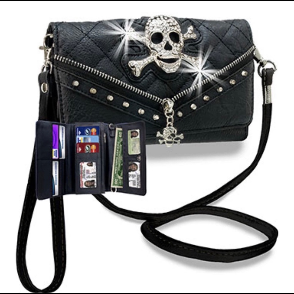 Skull Design Wallet/Crossbody Bag